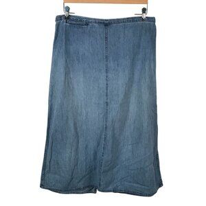 Vtg Y2K Woolrich Long Denim Modesty Skirt Blue Cotton Maxi Casual Classic 35x30